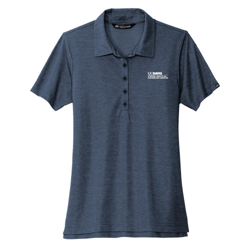 TravisMathew Womens Navy Heather Oceanside Polo - UC Davis Student Health and Counseling Services