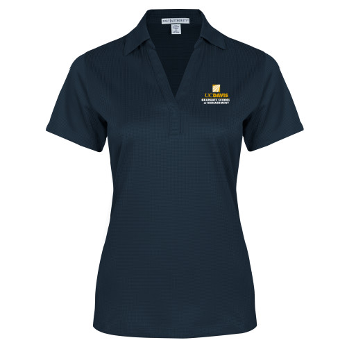  Womens Navy Performance Fine Jacquard Polo - Graduate School of Management Stacked
