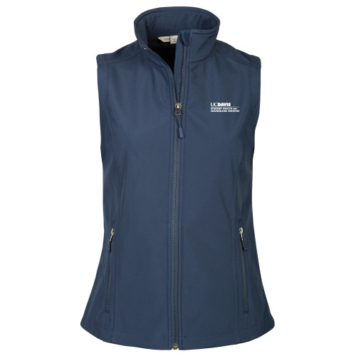  Womens Navy Core Softshell Vest - UC Davis Student Health and Counseling Services