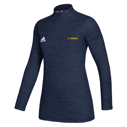  Adidas Womens Navy Game Mode 1/4 Zip - UC DAVIS