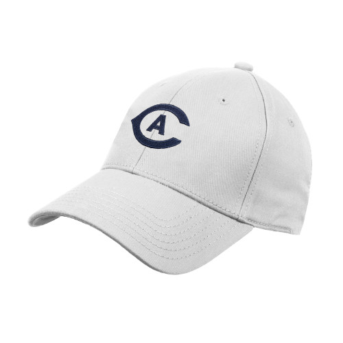  White Structured Adjustable Pro Style Hat - Secondary Athletics Mark