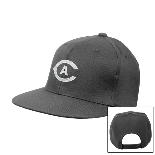  Charcoal Flat Bill Snapback Hat - Secondary Athletics Mark