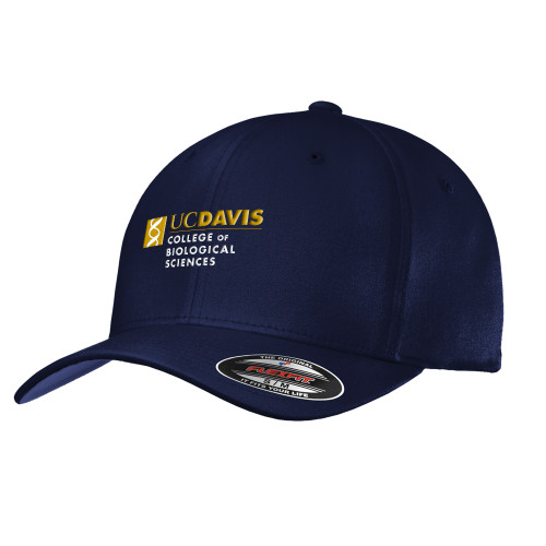  Navy Flexfit Structured Low Profile Hat - UC Davis College of Biological Sciences Stacked