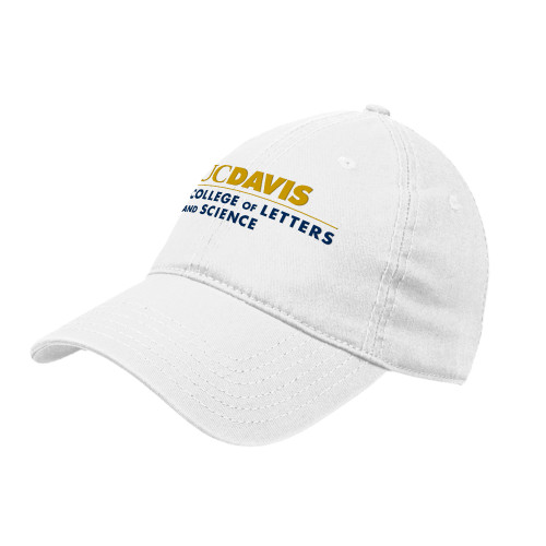  White Unstructured Adjustable Low Profile Hat - UC Davis College of Letters and Science