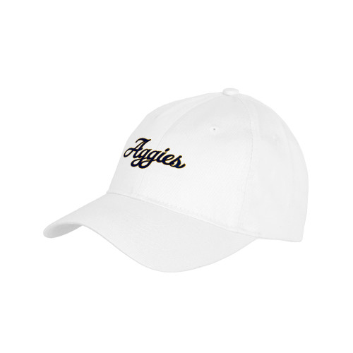  Youth White Pro Style Hat - Aggies Script