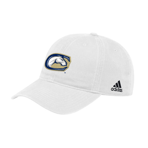  Adidas White Adjustable Washed Slouch Hat - C Horse Mark