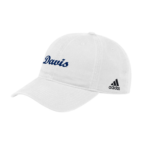  Adidas White Adjustable Washed Slouch Hat - Script Davis
