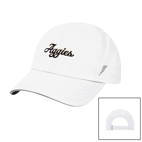  White Performance Cap - Aggies Script