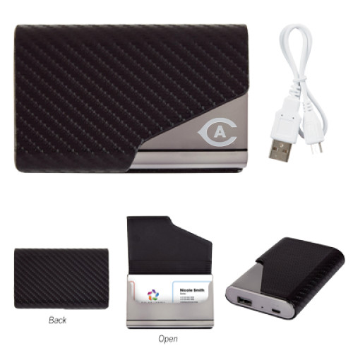  UL Listed Two in One Zeus Power Bank w/ Card Holder - Secondary Athletics Mark Engraved