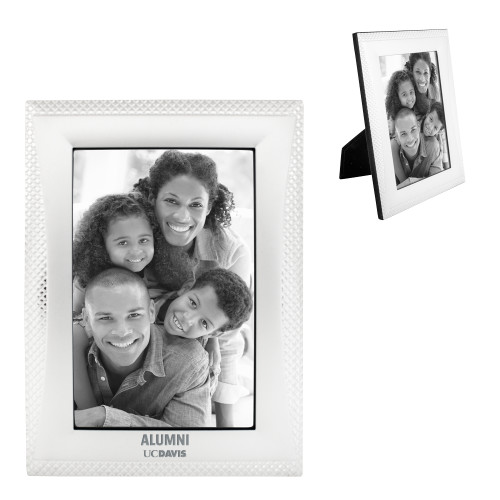  Satin Silver Metal Textured 4 x 6 Photo Frame - Alumni UC Davis Engraved