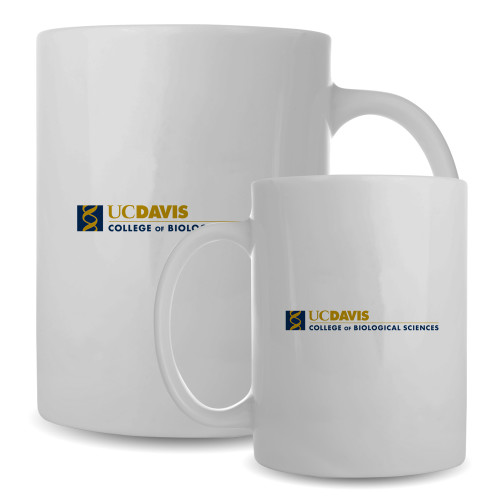  Full Color White Mug 15oz - UC Davis College of Biological Sciences Flat