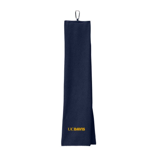  Navy Waffle Microfiber Golf Towel - UC DAVIS