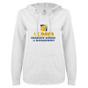 Thumbnail image for  ENZA Womens White V Notch Raw Edge Fleece Hoodie