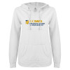 Thumbnail image for  ENZA Womens White V Notch Raw Edge Fleece Hoodie