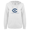 Thumbnail image for  ENZA Womens White V Notch Raw Edge Fleece Hoodie