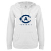 Thumbnail image for  ENZA Womens White V Notch Raw Edge Fleece Hoodie