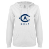 Thumbnail image for  ENZA Womens White V Notch Raw Edge Fleece Hoodie