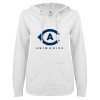 Thumbnail image for  ENZA Womens White V Notch Raw Edge Fleece Hoodie
