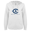 Thumbnail image for  ENZA Womens White V Notch Raw Edge Fleece Hoodie