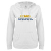 Thumbnail image for  ENZA Womens White V Notch Raw Edge Fleece Hoodie