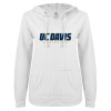 Thumbnail image for  ENZA Womens White V Notch Raw Edge Fleece Hoodie