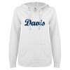 Thumbnail image for  ENZA Womens White V Notch Raw Edge Fleece Hoodie