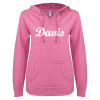 Thumbnail image for  ENZA Womens Hot Pink V Notch Raw Edge Fleece Hoodie
