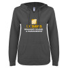 Thumbnail image for  ENZA Womens Dark Heather V Notch Raw Edge Fleece Hoodie