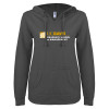 Thumbnail image for  ENZA Womens Dark Heather V Notch Raw Edge Fleece Hoodie