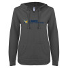 Thumbnail image for  ENZA Womens Dark Heather V Notch Raw Edge Fleece Hoodie