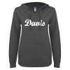 Thumbnail image for  ENZA Womens Dark Heather V Notch Raw Edge Fleece Hoodie