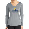 Thumbnail image for  Womens Grey Performance Long Sleeve V Neck Shirt