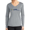 Thumbnail image for  Womens Grey Performance Long Sleeve V Neck Shirt