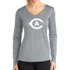 Thumbnail image for  Womens Grey Performance Long Sleeve V Neck Shirt