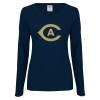 Thumbnail image for  Womens Navy Long Sleeve V Neck Tee