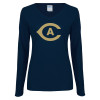 Thumbnail image for  Womens Navy Long Sleeve V Neck Tee