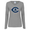 Thumbnail image for  Womens Grey Long Sleeve V Neck Tee 