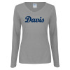 Thumbnail image for  Womens Grey Long Sleeve V Neck Tee 