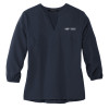 Thumbnail image for  Mercer + Mettle Womens Navy 3/4 Sleeve Crepe Blouse