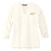 Thumbnail image for  Mercer + Mettle Womens Ivory 3/4 Sleeve Crepe Blouse