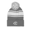 Thumbnail image for  Grey/White Two Tone Knit Pom Beanie w/Cuff