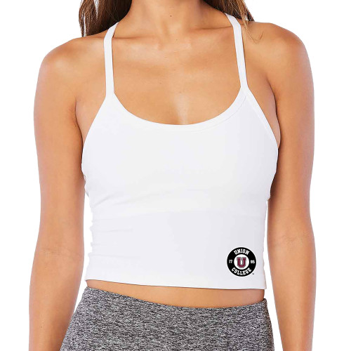  Beyond Yoga Womens Cloud White Spacedye Slim Racerback Cropped Tank - Primary Athletic Mark
