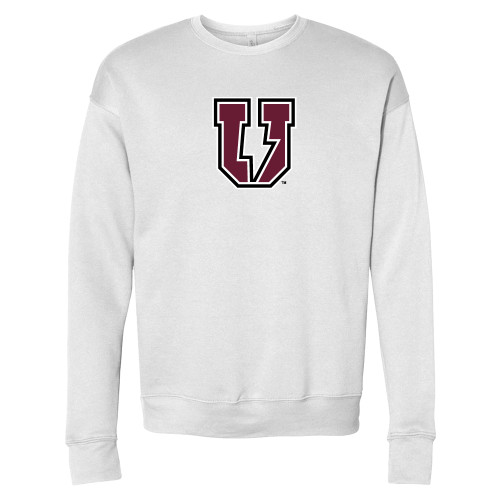  Bella + Canvas White Fleece Crew - Bolt U Mark