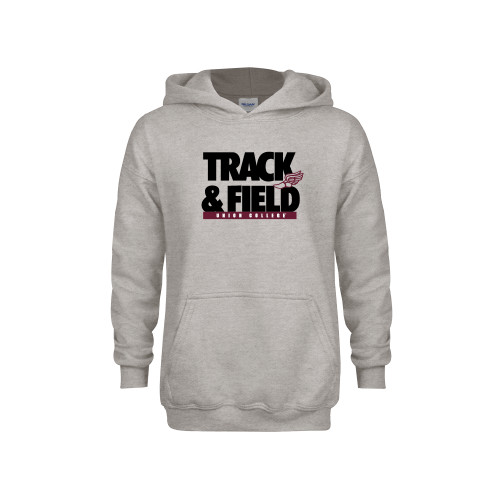  Youth Grey Fleece Hood - Union College Track and Field