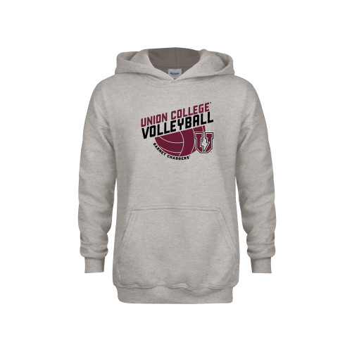 Youth Grey Fleece Hood - Union College Volleyball
