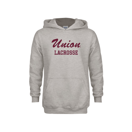  Youth Grey Fleece Hood - Union Script - Lacrosse