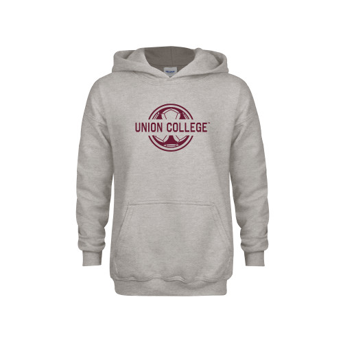  Youth Grey Fleece Hood - Union College Soccer
