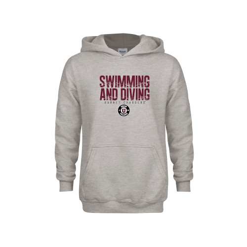  Youth Grey Fleece Hood - Garnet Chargers Swimming and Diving