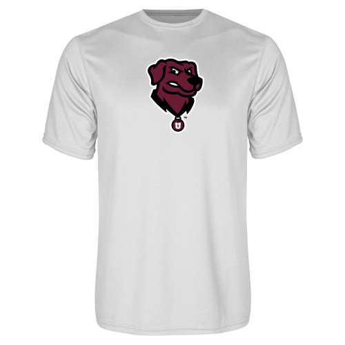  White Performance Tee - Charger - Mascot Head