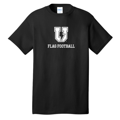  Extended Black T Shirt - Bolt U Mark - Flag Football